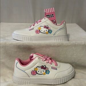 NEW Hello Kitty White and Pink Floral Sneakers